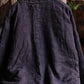 Women Vintage Retro Purple Linen Dtrap V-Neck Coat