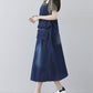 Women Casual Vintage Washed Denim Wide-leg Jumpsuits