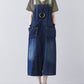 Women Casual Vintage Washed Denim Wide-leg Jumpsuits