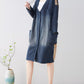 Women Spring Casual Back Spliced Pokcet Loose Coat