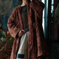 Women Autumn Ethnic Flower 100%Cotton Long Coat