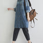 Women Autumn Casual Solid Pocket Denim Shirt Coat