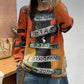 Women Autumn Casual Cartoon Print O-Neck Knit Sweater