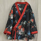 Women Ethnic Floral V-Neck Colorblock Strap Ramie Blouse