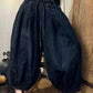 Women Autumn Vintage Solid Strap Loose Denim Bloomers