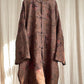 Women Vintage Floral Button Stand Collar Linen Shirt Coat