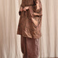 Women Vintage Floral Button Stand Collar Linen Shirt Coat