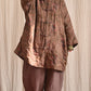 Women Vintage Floral Button Stand Collar Linen Shirt Coat