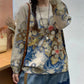 Women Autumn Print O-Neck Knit Sweater