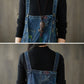 Women Autumn Flower Denim Loose Jumpsuits