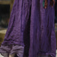 Women Vintage Casual Spliced Loose Linen Skirt