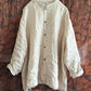 Women Autumn Vintage Button-up Solid Linen Shirt