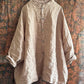 Women Autumn Vintage Button-up Solid Linen Shirt