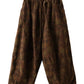 Women Autumn Vintage Flower Strap Corduroy Harem Pants