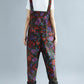 Women Summer Artsy Flower Pocket Loose Jumpsuits