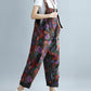 Women Summer Artsy Flower Pocket Loose Jumpsuits