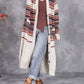 Women Autumn Colorful Stripe Knitted Cardigan Coat