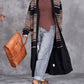 Women Autumn Colorful Stripe Knitted Cardigan Coat