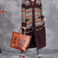 Women Autumn Colorful Stripe Knitted Cardigan Coat