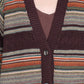 Women Autumn Colorful Stripe Knitted Cardigan Coat