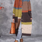 Women Winter Colorblock Wool Knitted Hooded Coat