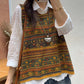 Women Autumn Artsy Colorblock Knit O-Neck Vest