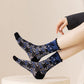 3 Pairs Women Autumn Flower Jacquard Colorblock Socks