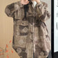 Women Autumn Snowflake Colorblock Cotton Jacket