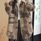 Women Autumn Snowflake Colorblock Cotton Jacket