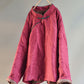 Women Autumn Ethnic Solid Slant Closure Linen Short Coat