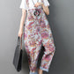 Women Autumn Flower Denim Loose Jumpsuits