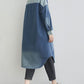 Women Autumn Casual Colorblock Pocket Denim Coat