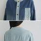 Women Autumn Casual Colorblock Pocket Denim Coat