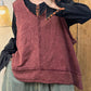 Women Autumn Artsy Raw-edge Spliced O-Neck Vest