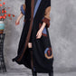 Women Winter Artsy Colorblock Cardigan Long Coat