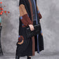 Women Winter Artsy Colorblock Cardigan Long Coat