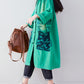 Women Autumn Artsy Colorblock Cotton Hooded Coat