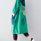 Women Autumn Artsy Colorblock Cotton Hooded Coat