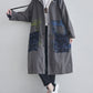 Women Autumn Artsy Colorblock Cotton Hooded Coat