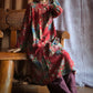 Women Autumn Ethnic Flower Buckle Robe Dress