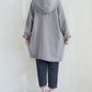 Women Artsy Autumn Sunflower Spliced Hooded Cotton Dress