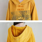 Women Artsy Autumn Sunflower Spliced Hooded Cotton Dress