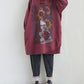 Women Artsy Autumn Sunflower Spliced Hooded Cotton Dress