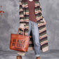 Women Autumn Lazy Stripe Knitted Cardigan Coat