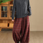 Women Autumn Casual Plaid Warm Harem Pants