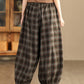 Women Autumn Casual Plaid Warm Harem Pants