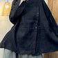 Women Autumn Casual Solid Slant Closure Linen Shirt