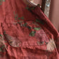 Women Vintage Flower O-Neck Thin Linen Vest