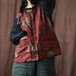 Women Vintage Flower O-Neck Thin Linen Vest