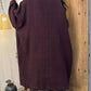 Women Vintage Autumn Solid Linen Cotton Robe Dress